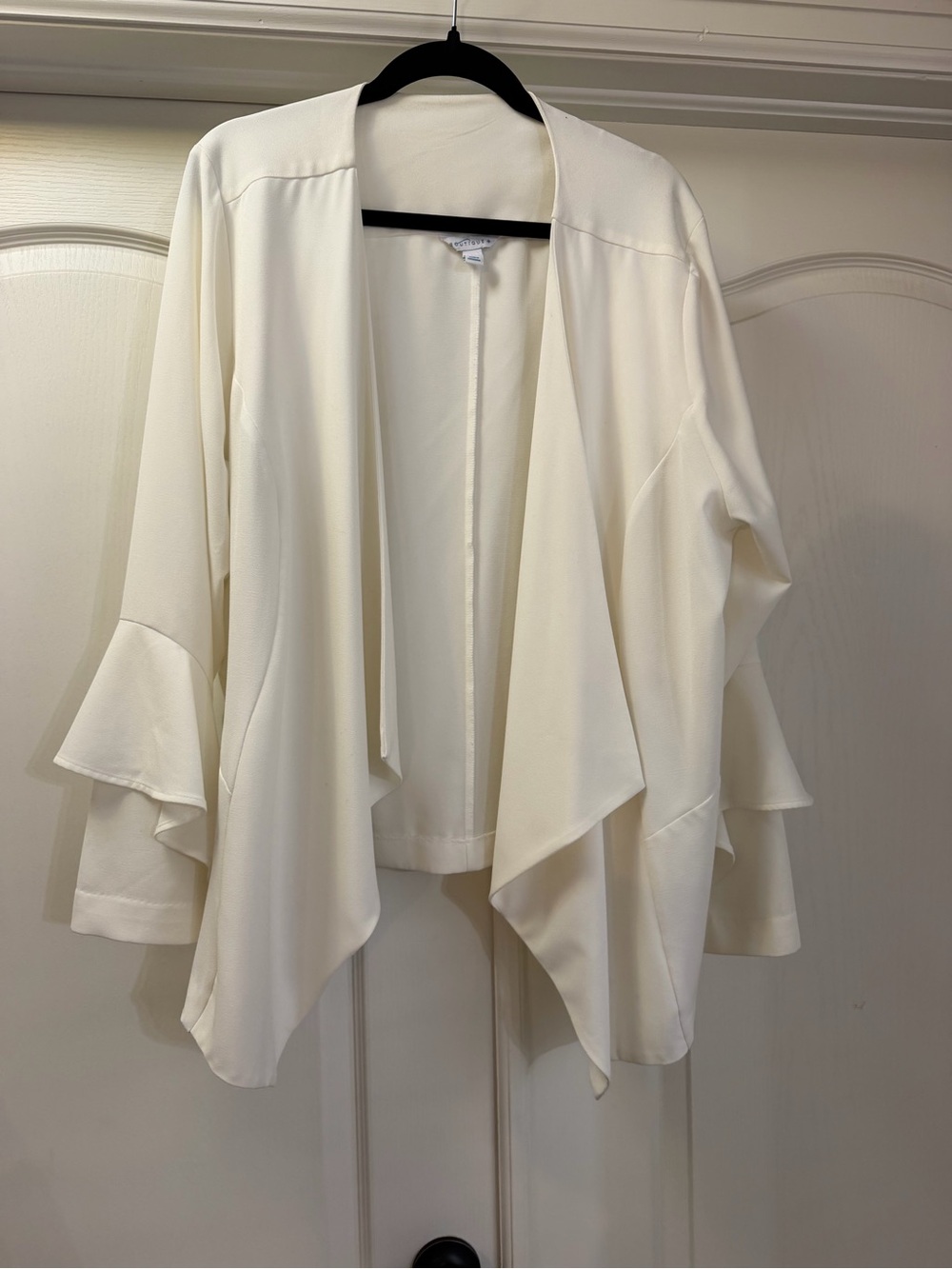 Boutique 9 Ivory Draped Open-Front Blazer